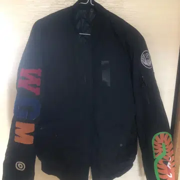 MA-1 자켓 샤크 디자인 블랙