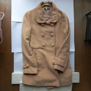 하자품 AS KNOW AS PINKY 따뜻한 코트 베이지 색상