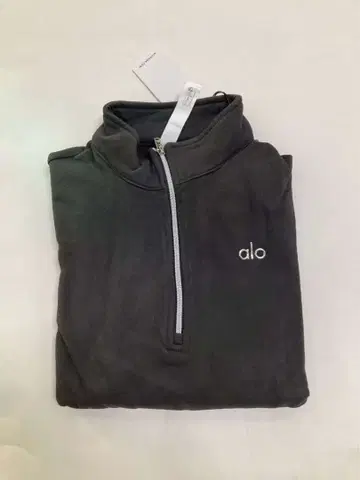 alo yoga 블랙 하프 지퍼 맨투맨