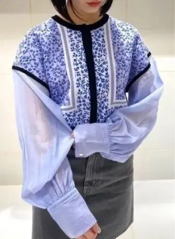 [미사용 택 포함] FURFUR 플라워 자카드 시어 가디건