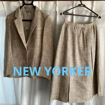 일본제 NEW YORKER 트위드 셋업 베이지 계열