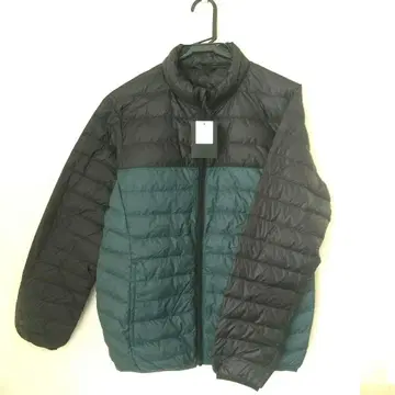 다운 자켓 블랙 그린 집업 M 사이즈