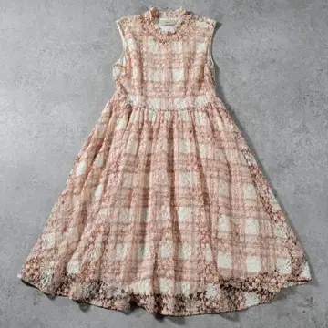 [새상품급] titty&Co. 레이스 체크 원피스 슬리브리스