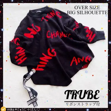 [ F ] 오버 사이즈 빅 실루엣 스웨터 빅 루즈핏 블랙 로고