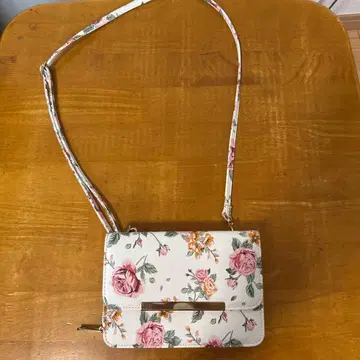 꽃무늬 숄더백 장지갑 세트 화이트