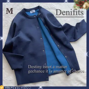 Denifits 가디건 아우터 네이비 둥근넥 버튼 오버 사이즈