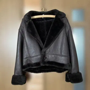 다크 브라운 무스탕 더블 페이스 자켓