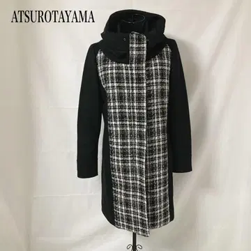 (30) ATSUROTAYAMA 아츠로 타야마 트위드 체크 무늬 코트