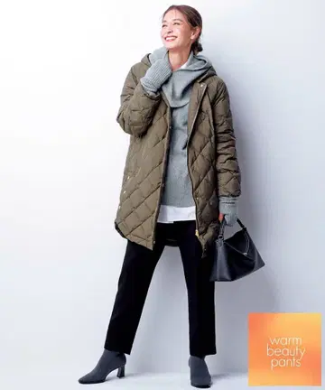 택 포함 새상품 앙피로 웜 테이퍼드 팬츠 xs 블랙