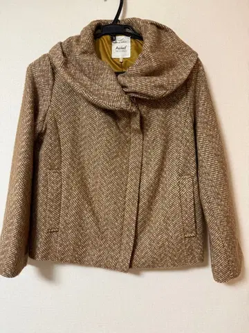 [ AuieF ] 헤링본 숏코트 브라운