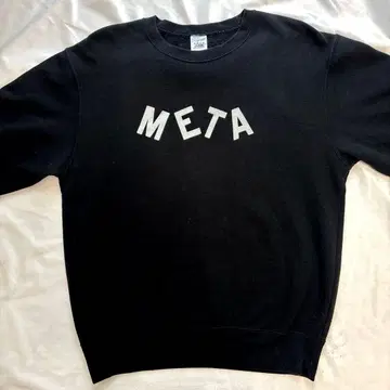 [ METAFIVE ] META 로고 블랙 맨투맨 M 사이즈 밴딩 T