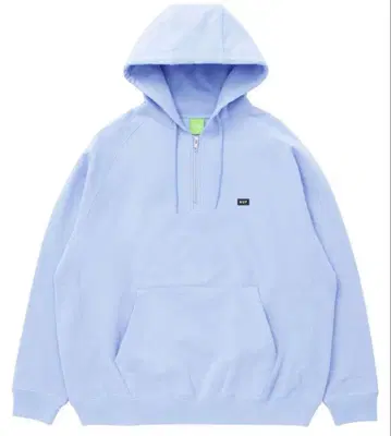 HUF 하프 지퍼 후드티 스카이블루