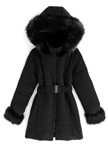 [ 새상품 즉시 발송 ] GRL 벨트 포함 퍼 다운 코트 [kd13]