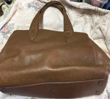 츠치야 가방 브라운 가죽 토트백