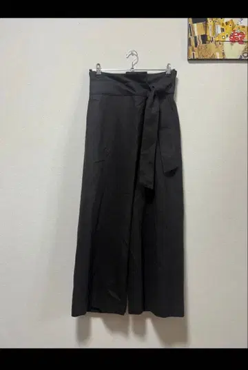 새상품급 BEIGE 베이지 랩 와이드 팬츠