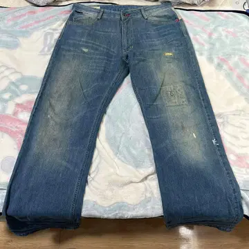 블루 스트레이트 데님 팬츠