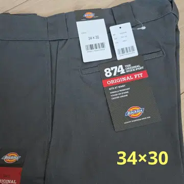 [ 미사용 새상품 ] 디키즈 874 34x30 워크 팬츠 차콜 그레이