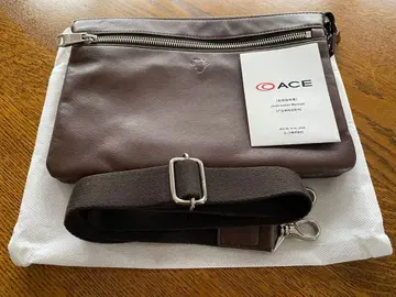 ACE 브라운 가죽 숄더백 A4 대응