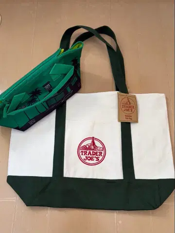 TRADER JOE'S 토트백 신상 그린 미니 쿨러 세트