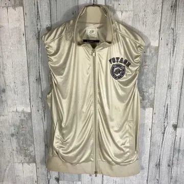 VOYAGE 새틴 집업 베스트 아이보리