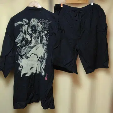 블랙 불상 프린트 진베이 LL 사이즈