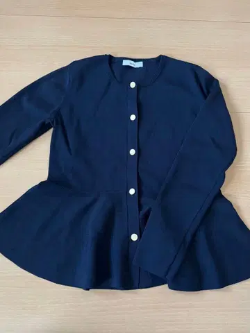 FENNEL 야마다야 스콧 클럽 페플럼 가디건 네이비