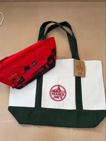 TRADER JOE'S 토트백 신상 그린 미니 쿨러 세트