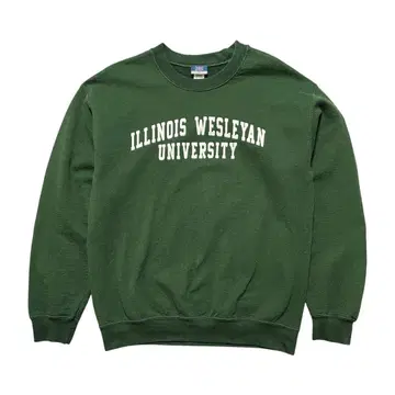 USA 구제 의류 일리노이 웨슬리안 대학 칼리지 맨투맨 트레이닝복 그린