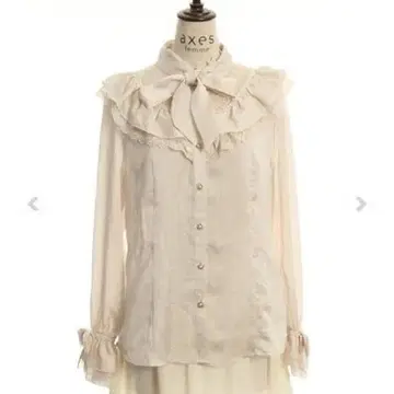 axes femme 빈티지 새틴 프릴 블라우스