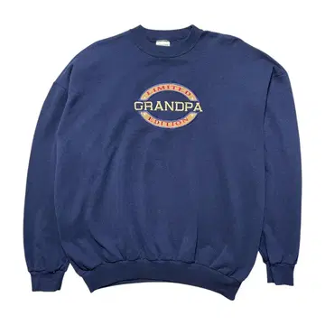 구제 의류 멕시코제 90S 빈티지 맨투맨 트레이닝복 자수 네이비