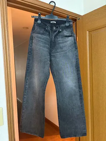 AURALEE SELVEDGE FADED HEAVY DENIM PANTS