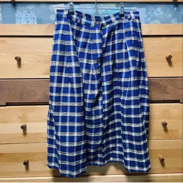 45R 실크 혼방 네이비 나염 스커트