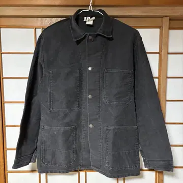 유로 워크 자켓 커버올 몰스킨 블랙 52 유럽 구제 의류