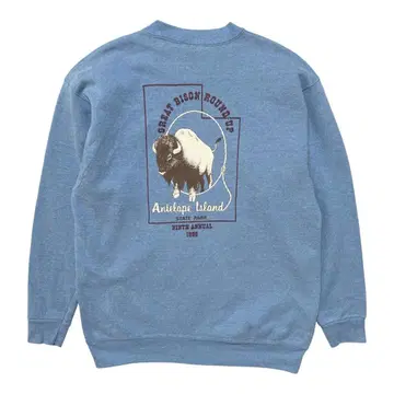 USA 구제 의류 맨투맨 트레이닝복 애니멀 프린트 남성용 L 바이슨