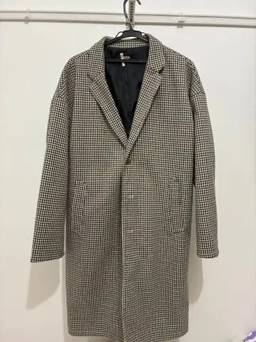 AZUL 하운드투스 체크 패턴 롱 코트