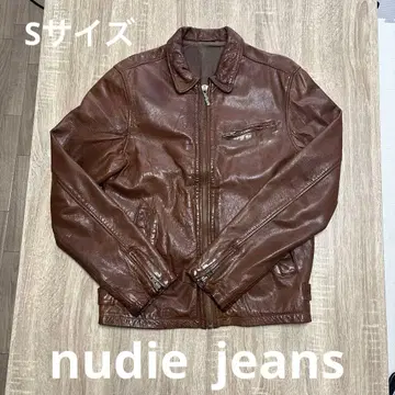 누디진 레더 재킷 브라운