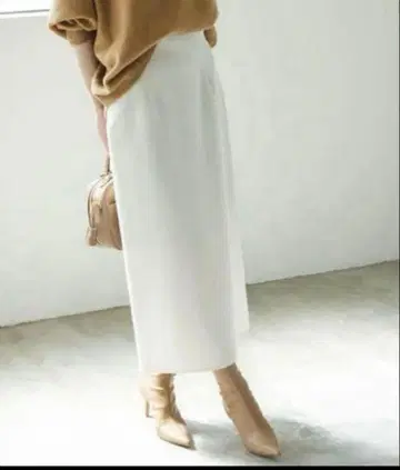 noble 저지 라이크 컬러 타이트 스커트 화이트 36