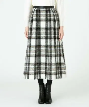 allureville LA TORRE 블랭킷 체크 스커트