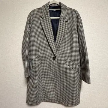 ZARA 체크 무늬 체스터 코트