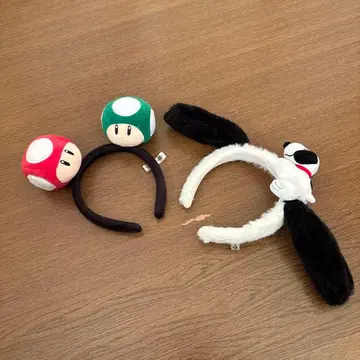 USJ 마리오 버섯 스누피 머리띠 2개 세트