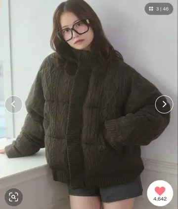 새상품 Ambre Neige 볼륨 니트 패딩 자켓