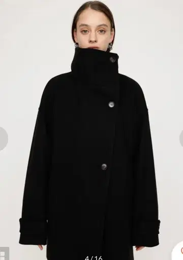 SLY 울 스탠드 롱 코트