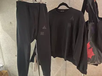 블랙 스웨트 팬츠 셔츠 세트