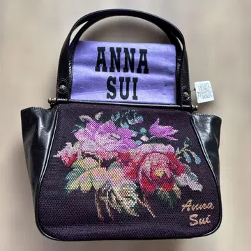 ANNA SUI 꽃무늬 고블랑 자수 가죽 핸드백