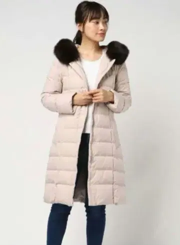 Mystrada 다운 코트 퍼 포함 베이지