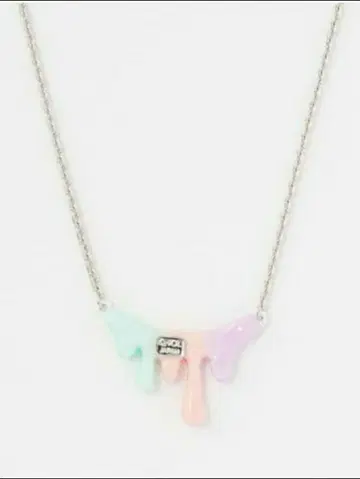 Q-pot. 멜티 멜트 목걸이 (코튼 캔디 x 실버)