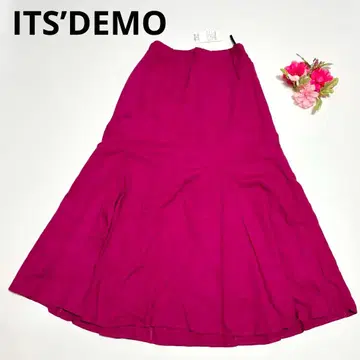 ITS'DEMO 863 마젠타 플레어 스커트 F 레이온 혼방 안감 포함