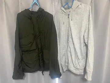 UNIQLO 후드티 세트 M 사이즈 올리브 그레이