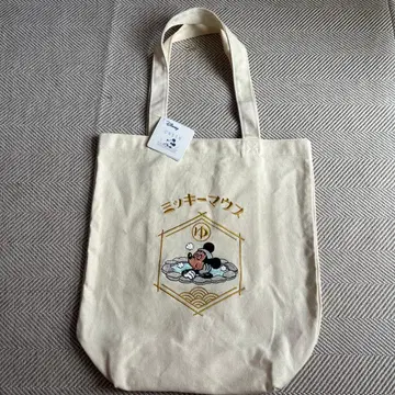 대에도 온천 이야기 한정판 콜라보 미키 토트백 화이트