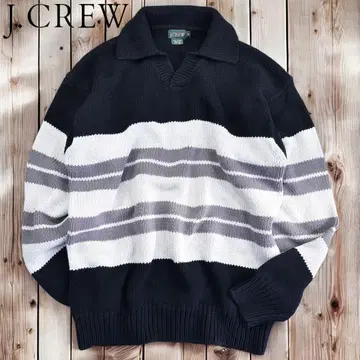 12M491 90s J.CREW 레어 블랙 코튼 니트 스웨터